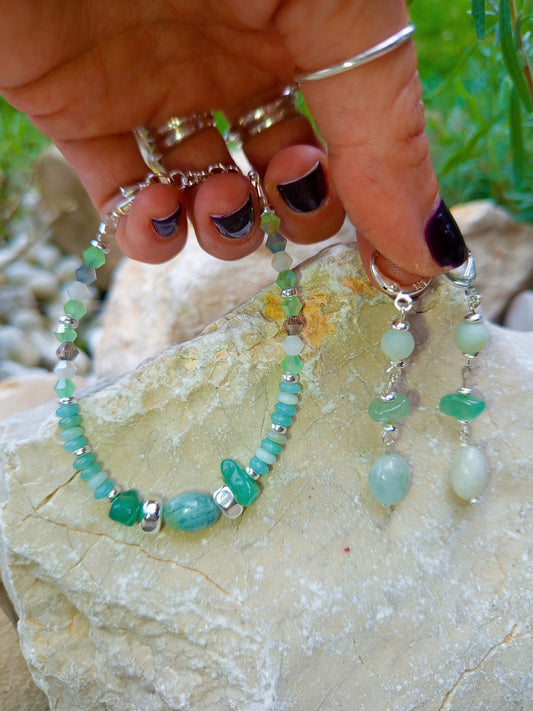 Aventurine Calm Set – Bracelet & Earrings