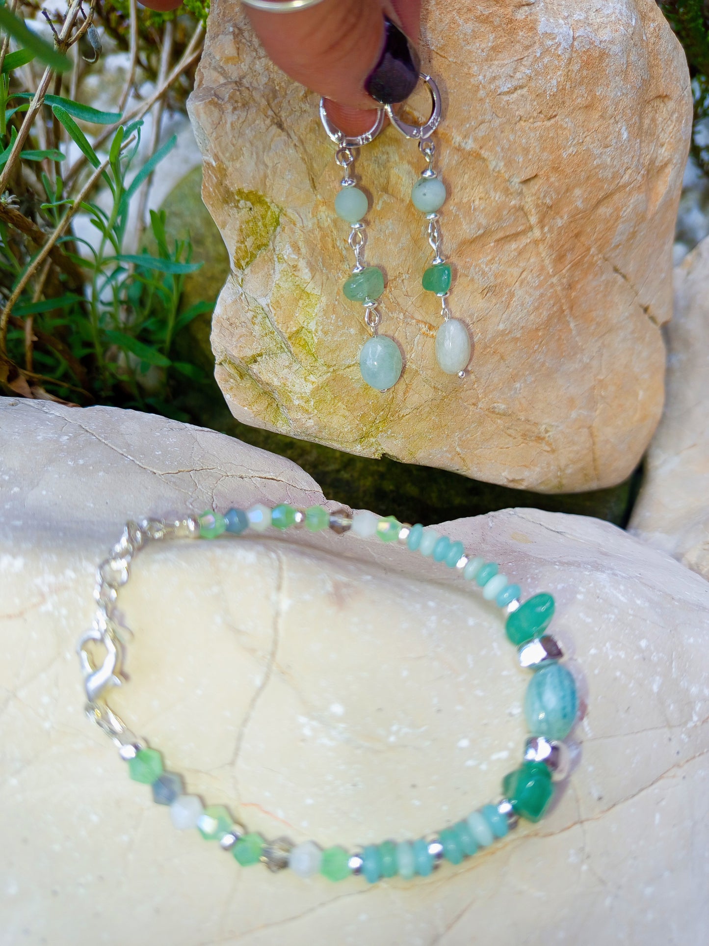 Aventurine Calm Set – Bracelet & Earrings