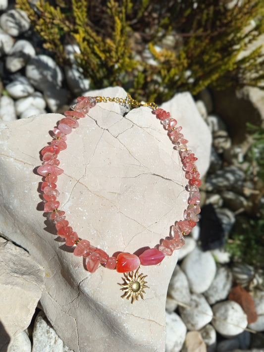 Pink Sun Necklace