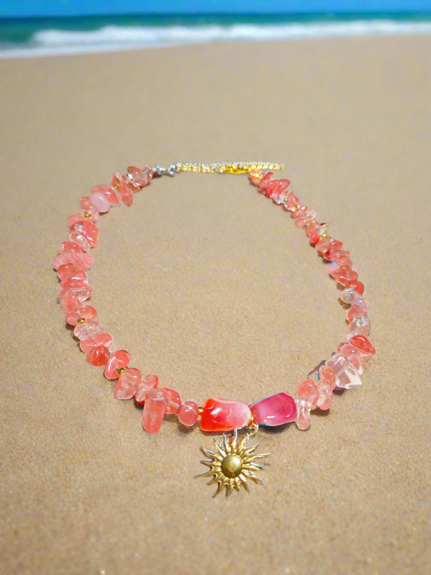 Pink Sun Necklace