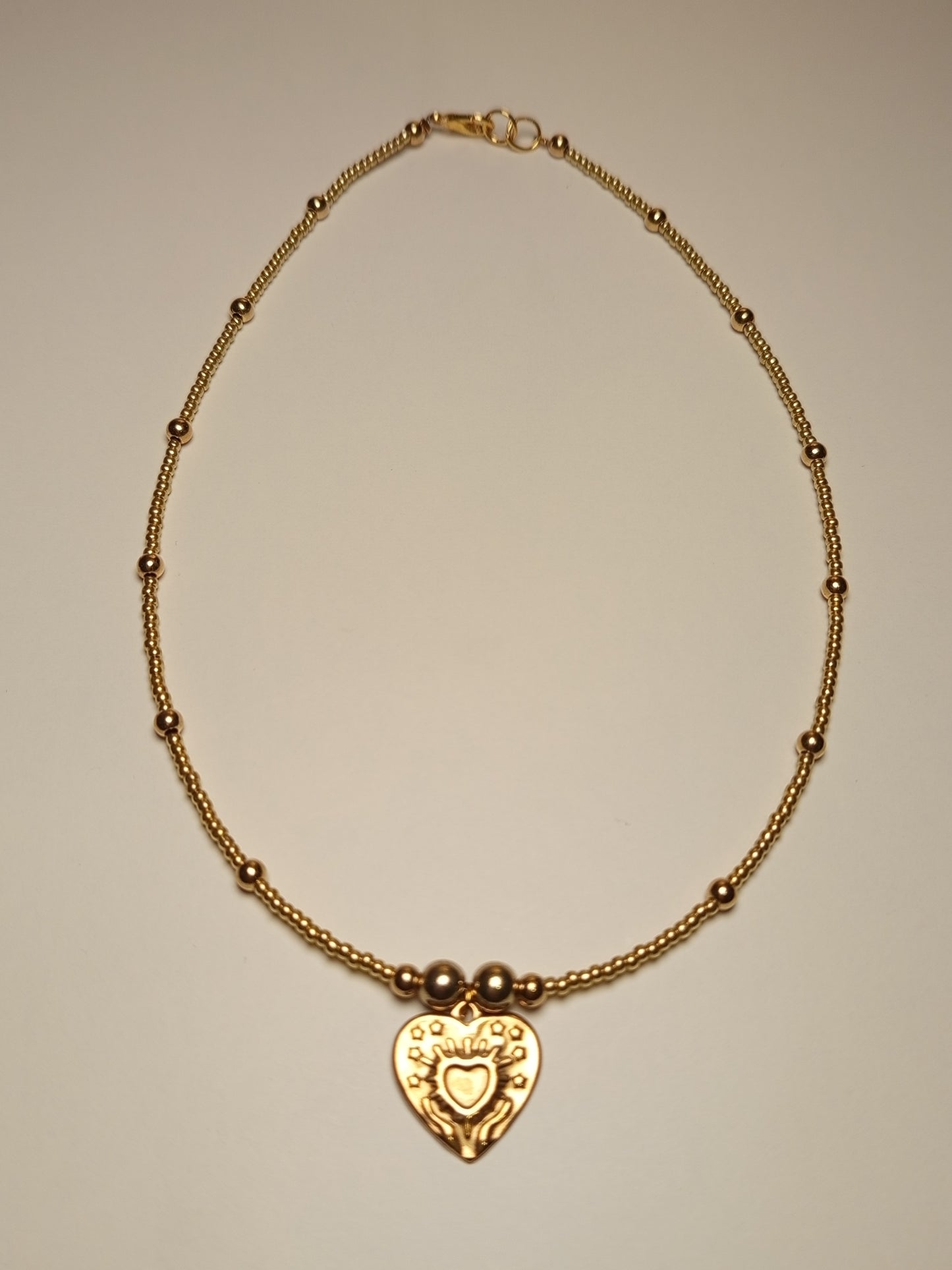 Golden Heart & Moon Pendant Necklace